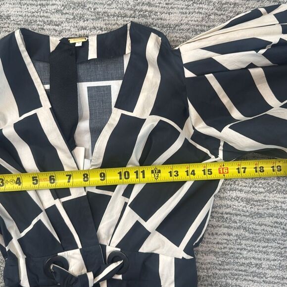 NWT JOHANNA ORTIZ Mastermind Two-tone Puff-sleeve Top In Black/Ecru Size 0 - Picture 9 of 14